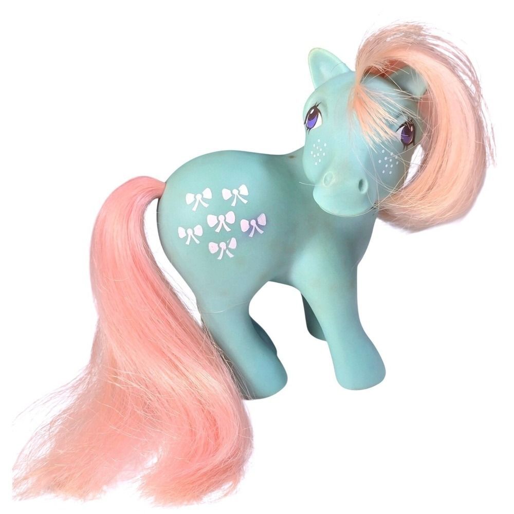 Vintage My Little Pony Bow Tie G1 Earth Pony MLP 1983 Hasbro Bowtie Blue